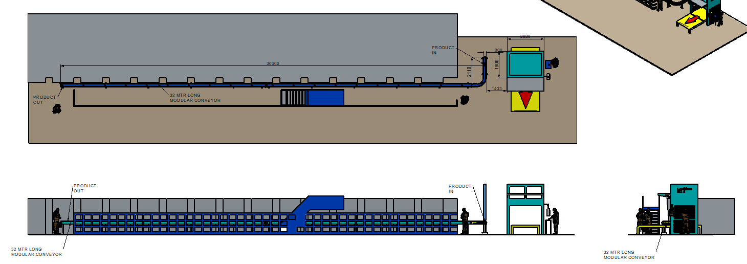 Long modular conveyor - P&D Industries